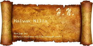 Halvax Nilla névjegykártya